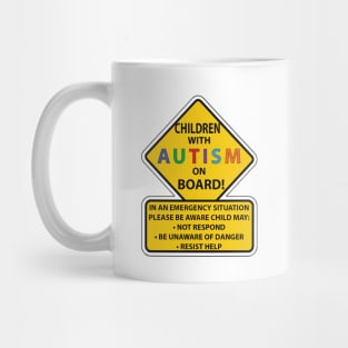 Caution Child With Autism On Board Mug